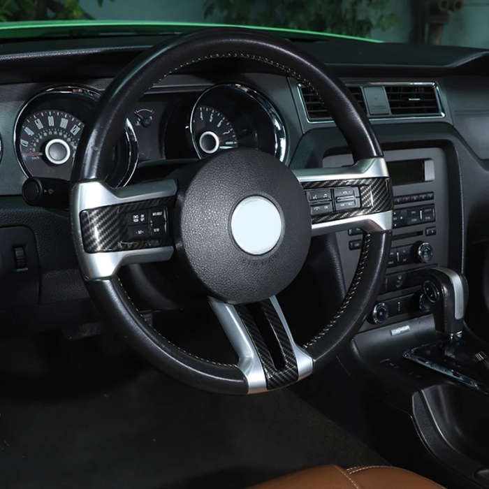 Steering Wheel Cover Decorative Trim Kit Sticker ABS for Ford Mustang 2009 2010 2011 2012 2013