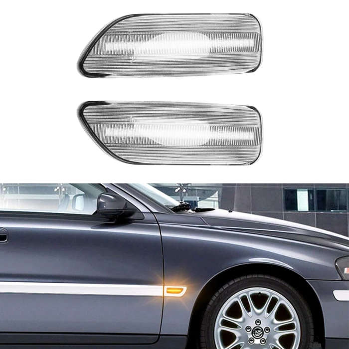 LED Side Marker Light Lamp, Dynamic Side Blinker Turn Signal Light for Volvo XC90 S80 XC70 V70 S60