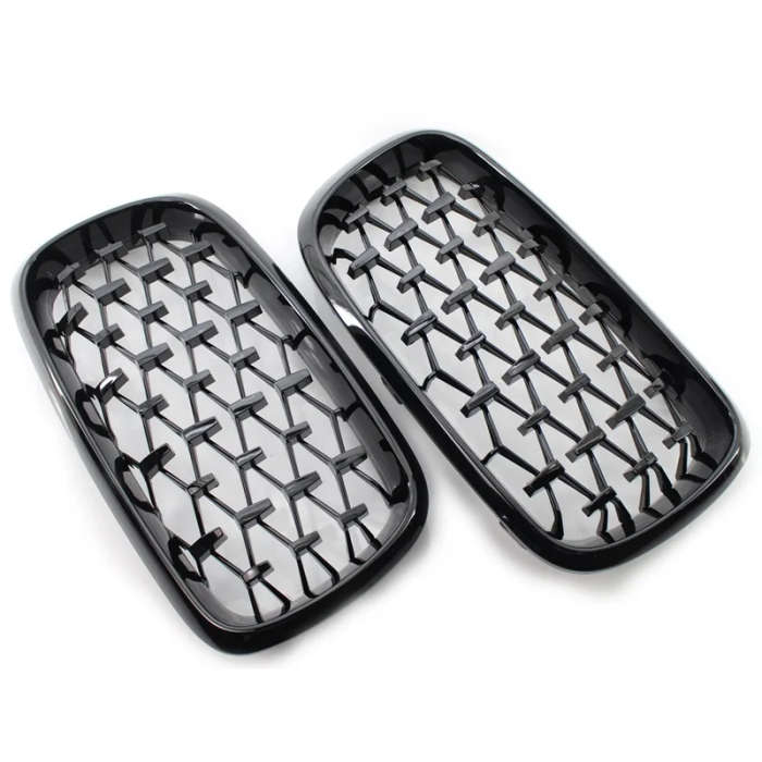 Diamond Style ABS Front Racing Grille For-BMW X5 X6 F15 F16 F85 F86 Gloss Black
