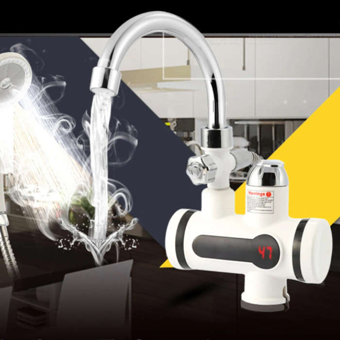 Kitchen Water Heater Tap Bathroom Instant Electric Heating Water Faucet with Shower