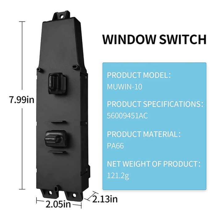 Power Window Switch Front Right Passenger Side/Door Lock Upgrade Version for 1997-01 Jeep Cherokee