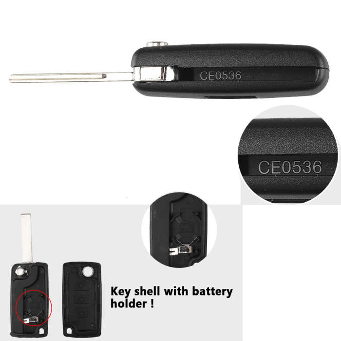 For Citroen C2 C3 C4 C5 C6 C8 433Mhz ID46 Remote Car Key Fob VA2/HCA Blade CE0523/Ce0536 ASK/FSK
