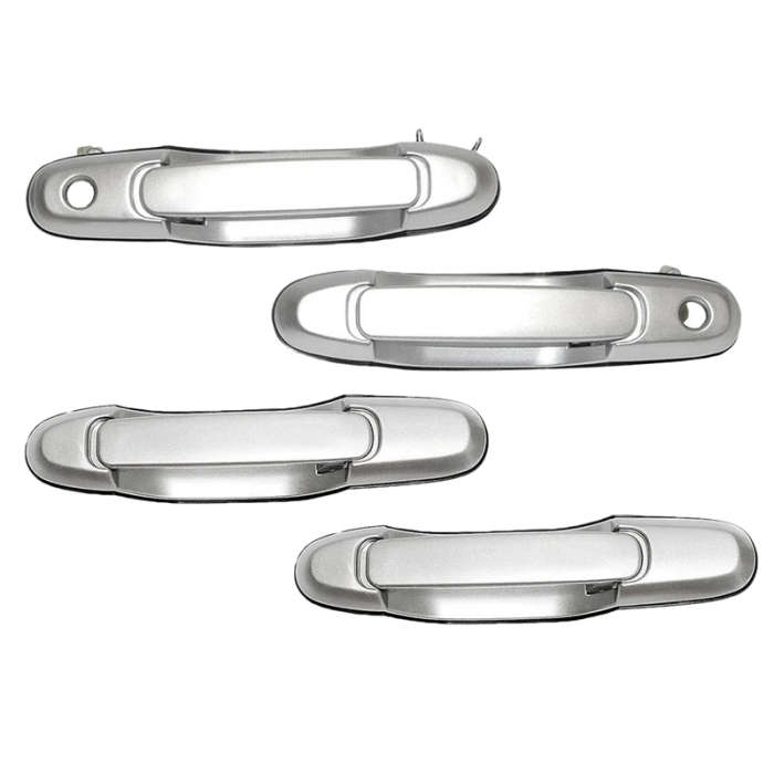 Front Rear Left Right Outside Exterior Door Handle Set of 4Pcs for 1998-2003 Toyota Sienna Silver