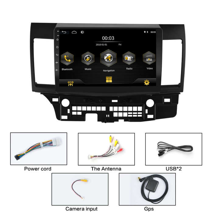 2Din Android 8.1 for Mitsubishi Lancer 2 X 07-18 GPS Navigation Bluetooth Wifi AM Multimedia Player