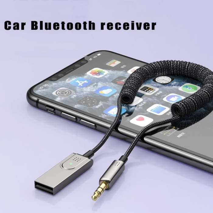 AUX Car Bluetooth 5.0 Receiver Mobile Call Bluetooth Adapter connect 2 Mobile Phones