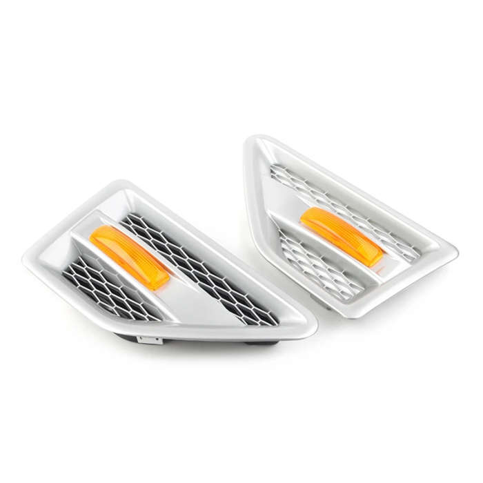 Door Side Vent Mesh Grille with Side Marker Light for Land Rover Freelander 2 LR2 2006-2016