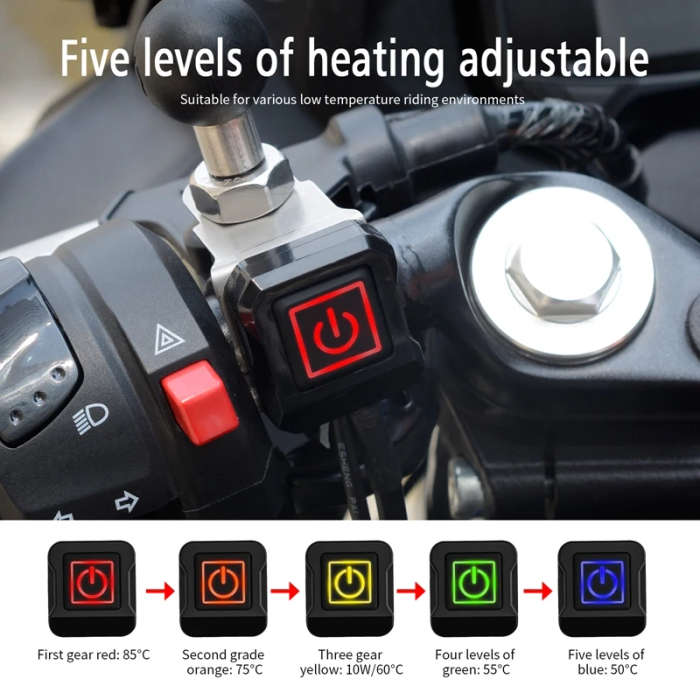 Motorcycle Handlebar Electric Hot Heated Grips Warmer Kit Thermostat Snow ATV Heating Handlebar