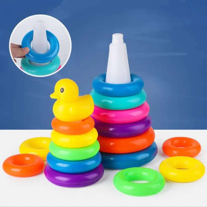 9 Rings educational duck baby toy stacking set