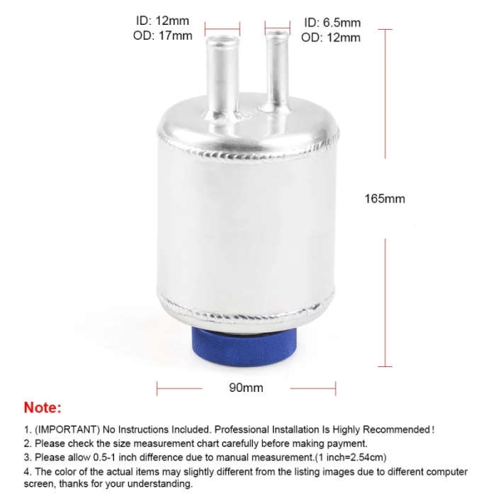 Universal 0.5L Car Oil Catch Compact Baffled Can Waste Oil Recovery Tank Cooling Oil Can
