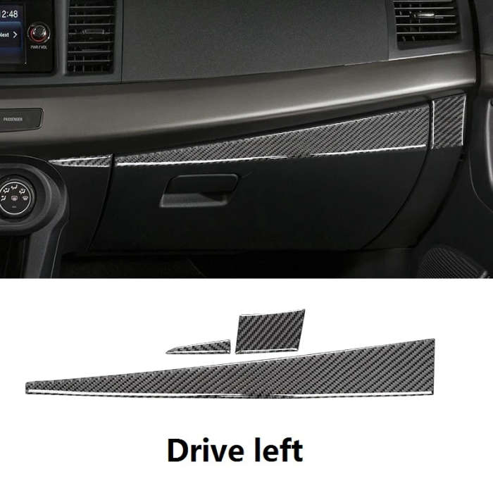 For Mitsubishi Lancer 2008-2015 Carbon Car Instrument Co-Pilot Glove Box Handle Trim Sticker Cover