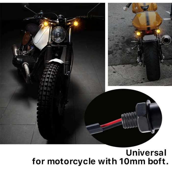 Motorcycle Turn Signal Light LED Brake Amber Light Blinkers Flashers Indicator for Honda Suzuki