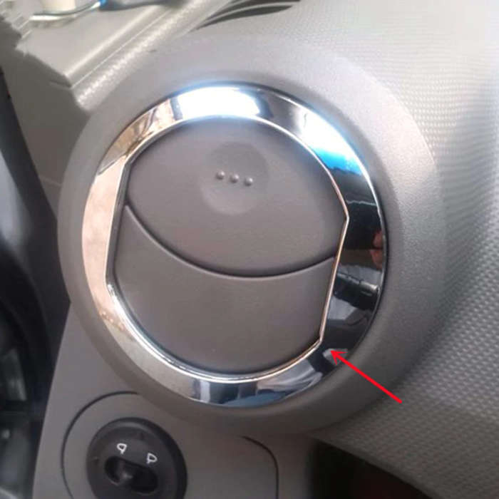 2 PCS For Chevrolet AVEO Chrome Air Conditioning Outlet Decorative Cover Dash A/C Vent Trim Ring