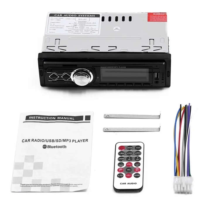 1788 Universal Car Radio Receiver MP3 Player, Support FM & Bluetooth with Remote Control