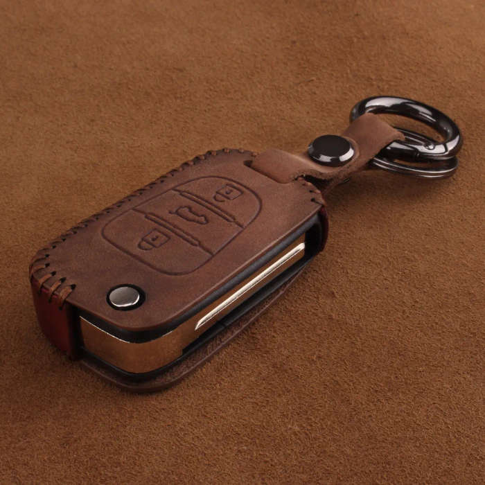 Leather Car Key Case Cover For Hyundai i20 i30 i40 IX25 Creta IX35 HB20 Solaris Elantra Accent/Kia
