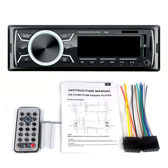 1 Din Car Radio Bluetooth Stereo Mp3 Player 2 USB/Sd/Fm Head Unit Non Cd 7 Color