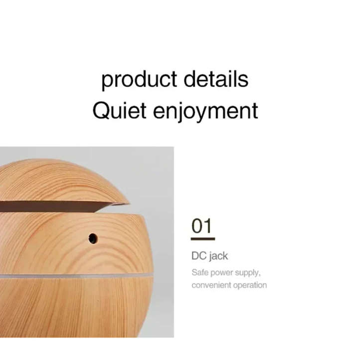 Ultrasonic aroma humidifier with color changing LED