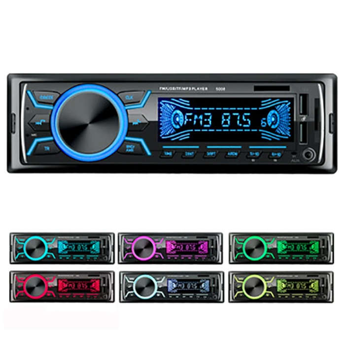 1 Din Car Radio Bluetooth Stereo Mp3 Player 2 USB/Sd/Fm Head Unit Non Cd 7 Color