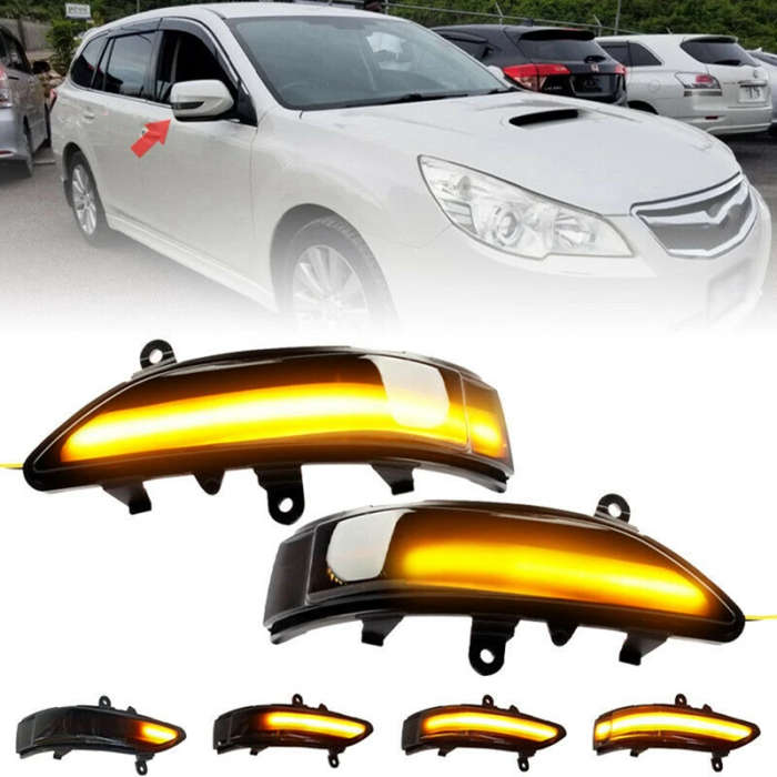 Dynamic LED Side Mirror Sequential Turn Signal Light For Subaru Outback Legacy Tribeca Impreza