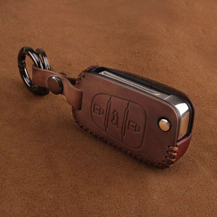 Leather Car Key Case Cover For Hyundai i20 i30 i40 IX25 Creta IX35 HB20 Solaris Elantra Accent/Kia