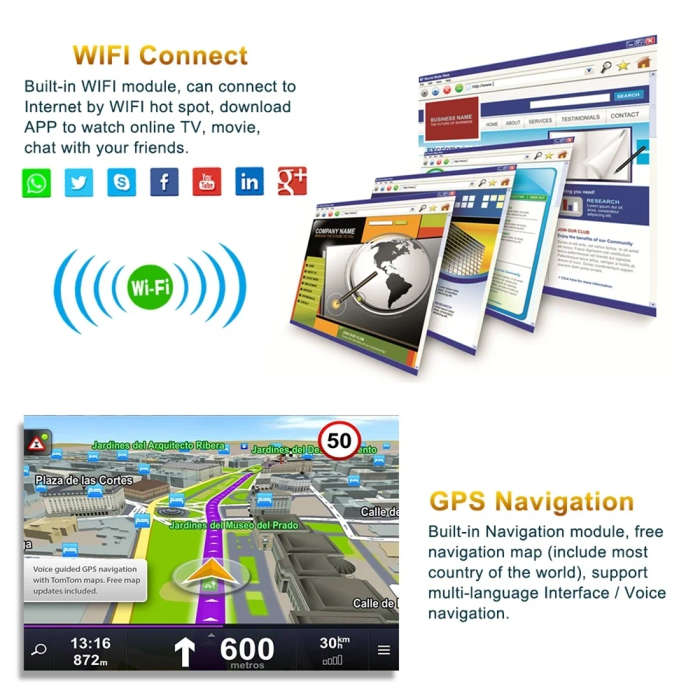 Car HD 8 inch Android 8.1 Radio Receiver MP5 Player for Volkswagen, Support FM & Bluetooth & TF