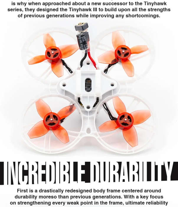 Emax Tinyhawk III RTF Kit 3 FPV Racing Drone F4 15000KV RunCam Nano 4 25-100-200mW