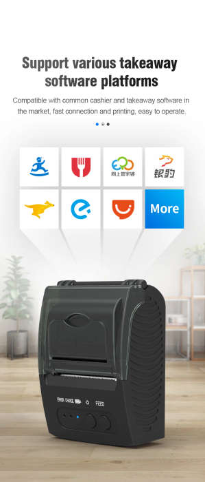 Portable USB Bluetooth Thermal Receipt Printer