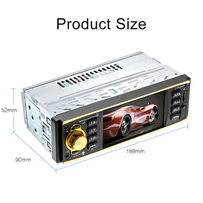 4019B HD 1 Din 4.0 inch Car Bluetooth Radio Receiver MP5 Player, Support FM & TF Card