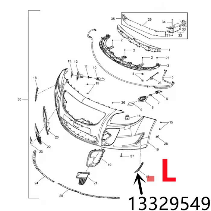 Front Bumper Grille Grill-Molding Side Trim Molding Insert Strip Opel Insignia A OPC 2009-2017