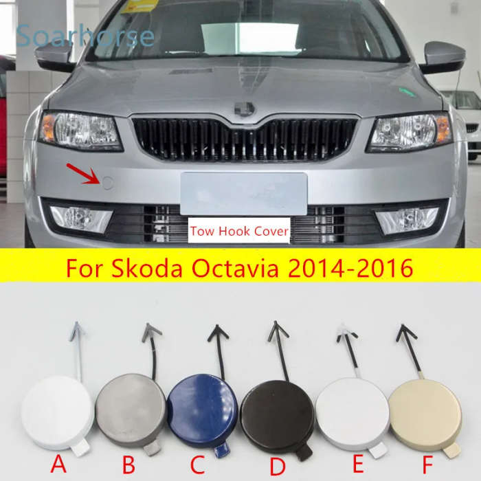 Front Bumper Tow Hook Cover Cap For Skoda Octavia 2014 2015 2016