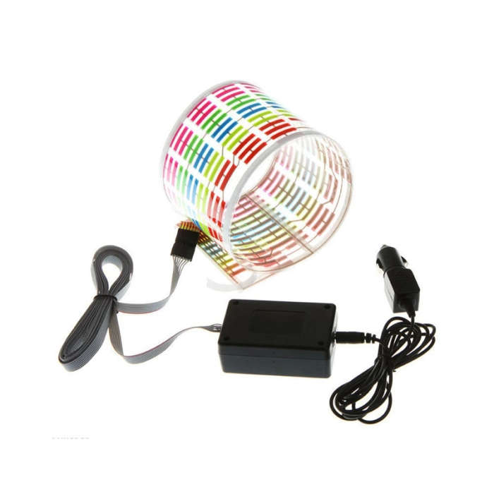 Car Windshield LED Sound Activated Equalizer Car Neon EL Light Music Rhythm Flash Lamp Sticker