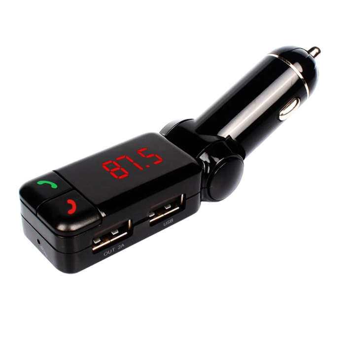 BC-06 Bluetooth Car Kit FM Transmitter Car MP3 Player with LED Display 2 USB Charger