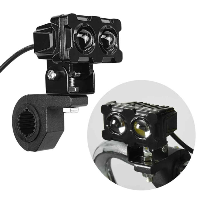 Motorcycle LED Headlight Light Racer Light Auxiliary DRL Headlamp Spotlight