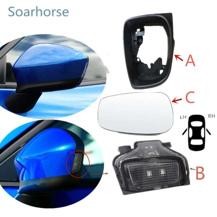 For Mazda CX-5 2013 2014 Car Side Mirror Rearview mirror Housing Frame Wing mirror light