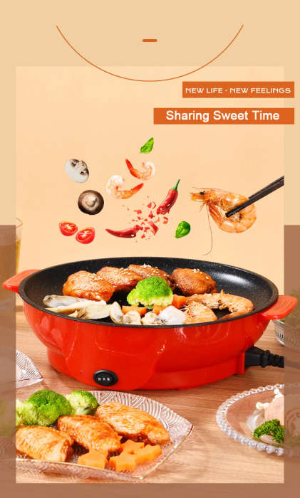 Electric Frying Pan Non-stick Electric Hot Pot Steak 26cm