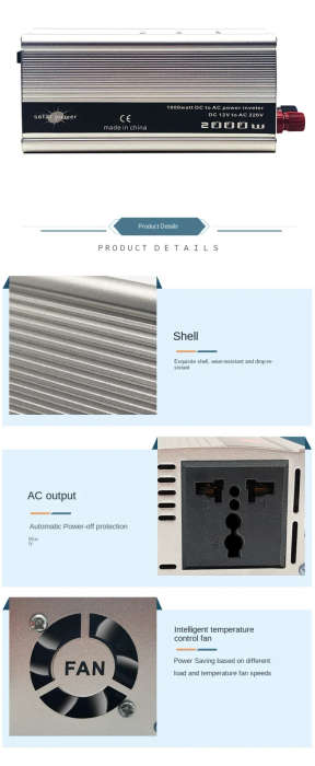 2000W Peak Power 12V Inverter Modified Sinewave 2000 Watts 12v DC to 220v AC Inverter