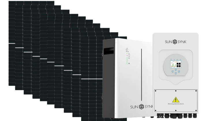 Sunsynk 5KW hybrid invertor + Sunsynk 5.12KWH lithium battery  + 10 NT 550 Watt solar panels