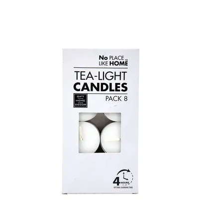 Tea Light Candles, 8-piece, 14g White