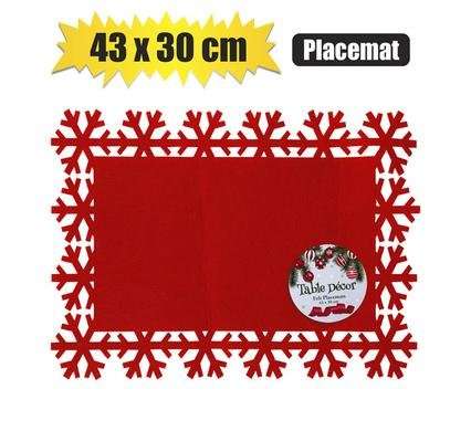 Xmas table decor placement felt 43x30cm