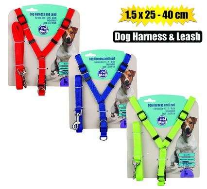 Dog Harness & Lead Set 1.5x25-40cm