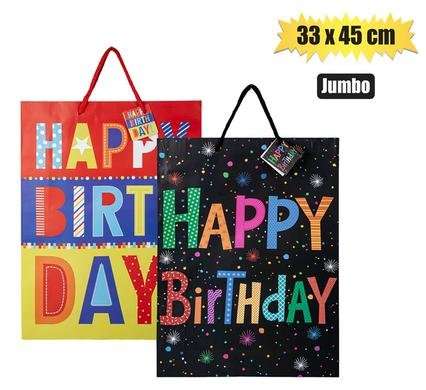 GIFT-BAG PAPER JMB 33x45cm BIRTHDAY