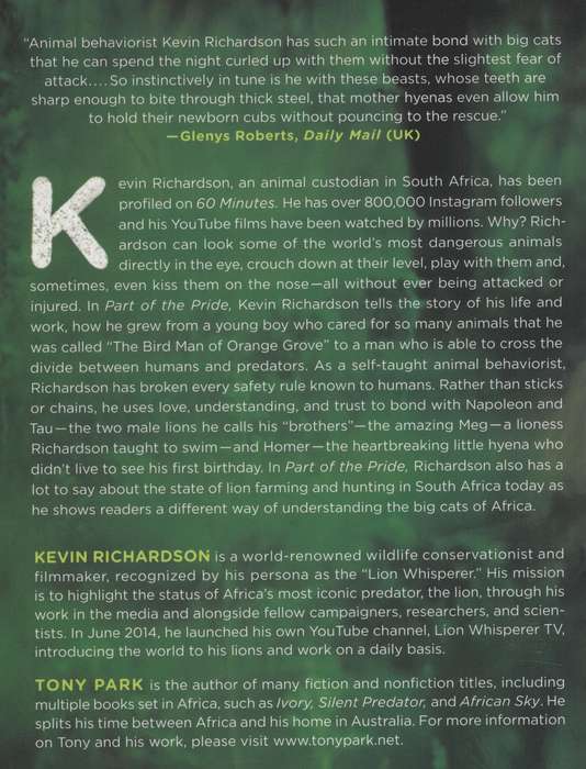 Part of the Pride: My Life Among the Big Cats of Africa - Richardson, Kevin
