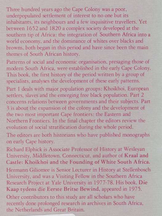 The Shaping of South African Society 1652-1820 - Elphick, Richard (ed); Gilio