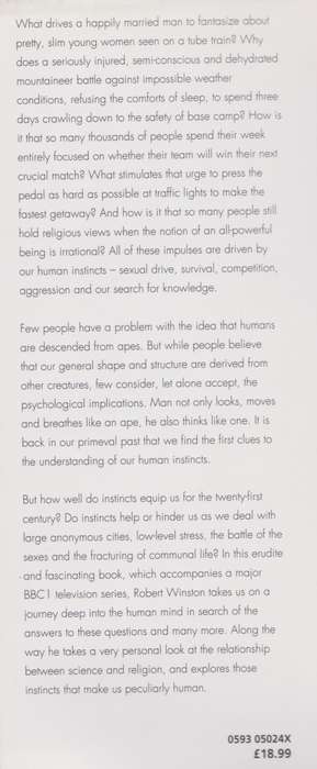 Human Instinct: How Our Primeval Impulses Shape Our Modern Lives - Winston, Robert