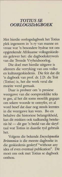 Totius se Oorlogsdagboek - d'Assonville, V. E.