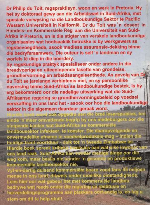 Die Groot Suid-Afrikaanse Grond Skandaal - Du Toit, Philip