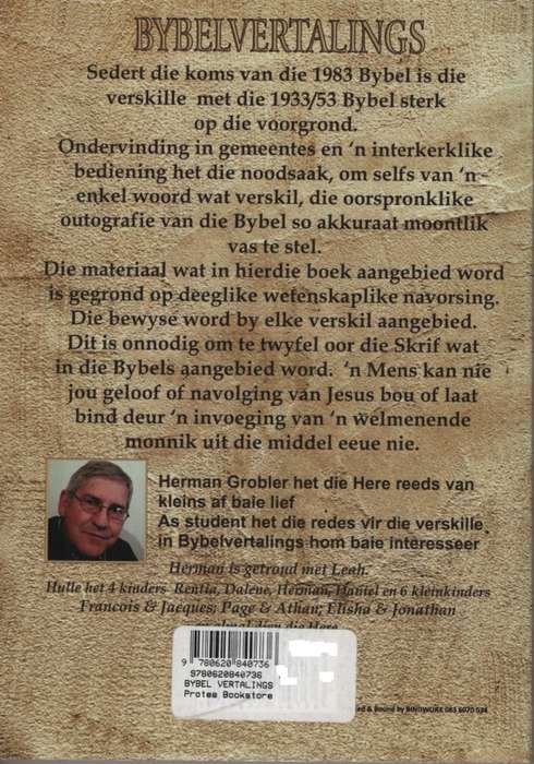 BYBEL VERTALINGS - GROBLER,H