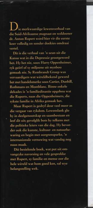 Anton Rupert: 'n Lewensverhaal SECONDHAND - Dommisse, Ebbe; Esterhuyse,