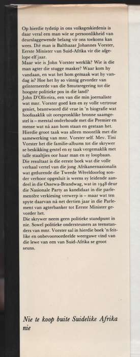 Vorster - Die Mens - D'Oliveira, John