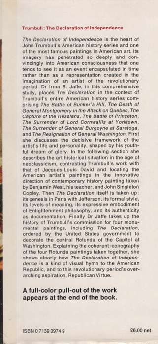 Trumbull: The Declaration of Independence SECONDHAND - Irma B Jaffe