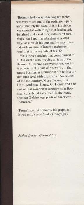 A Cask of Jerepigo - Bosman, Herman Charles